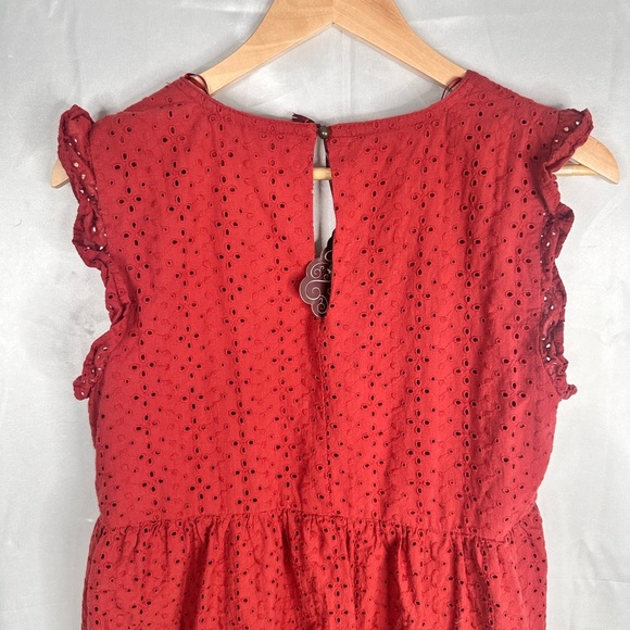 NWT Knox Rose Eyelet Burnt Orange Boho Summer Lined Dress Size Small - Picture 7 of 14